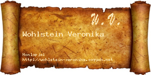Wohlstein Veronika névjegykártya